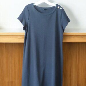 Talbots - Black Cotton Knit, Pullover Dress, Size Large, NWT